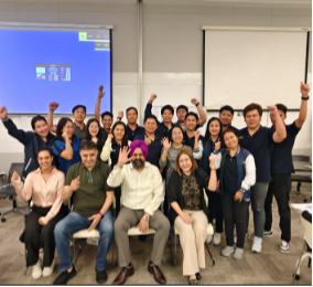 Nippon Paint Thailand group celebrating a learning session